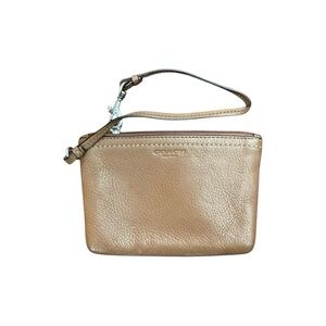 Coach Cognac Brown Leather Wristlet Wallet